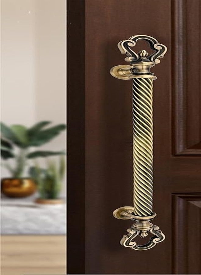 Chitra Brass Key Series Heavy Main Door Pull Handle Pack of 2 (18 Inch, Antique Brass) - Image 1